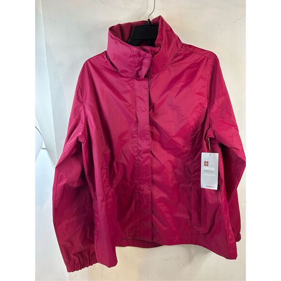 Swiss Tech Peak XL 16/18 Rain Hooded Jacket Pink - Picture 2 of 11